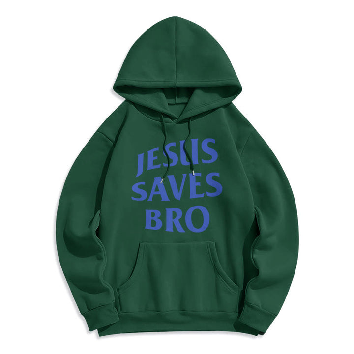 Christianartworkshop Kapuzenpullover aus Polyester mit Fleecefutter, Zitat-Stil „Jesus Saves Bro Proud Faith“