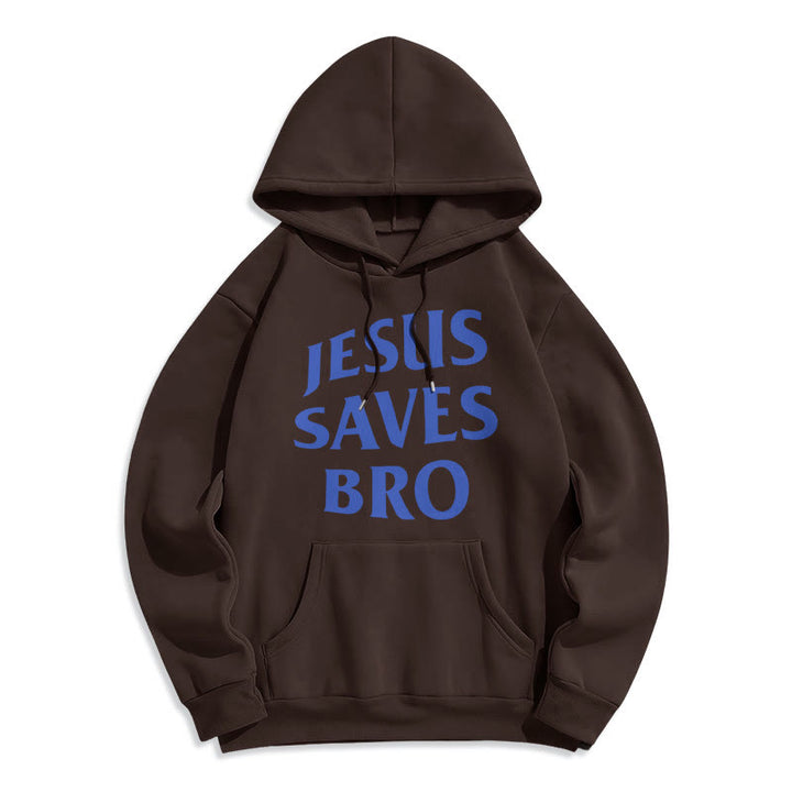 Christianartworkshop Kapuzenpullover aus Polyester mit Fleecefutter, Zitat-Stil „Jesus Saves Bro Proud Faith“