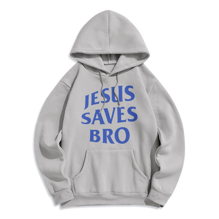 Christianartworkshop Kapuzenpullover aus Polyester mit Fleecefutter, Zitat-Stil „Jesus Saves Bro Proud Faith“ - Grau - 2XL - image 0
