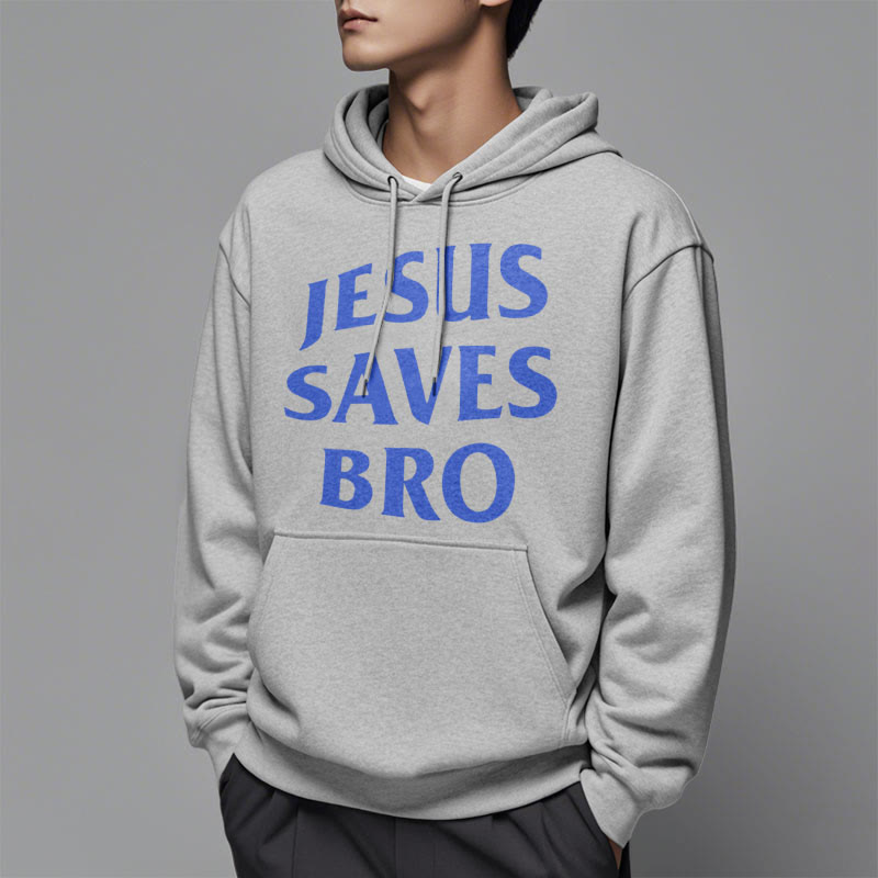 Christianartworkshop Kapuzenpullover aus Polyester mit Fleecefutter, Zitat-Stil „Jesus Saves Bro Proud Faith“