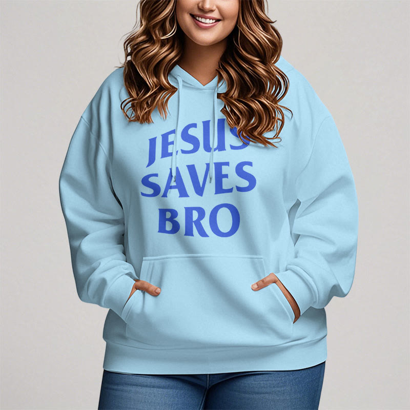 Christianartworkshop Kapuzenpullover aus Polyester mit Fleecefutter, Zitat-Stil „Jesus Saves Bro Proud Faith“