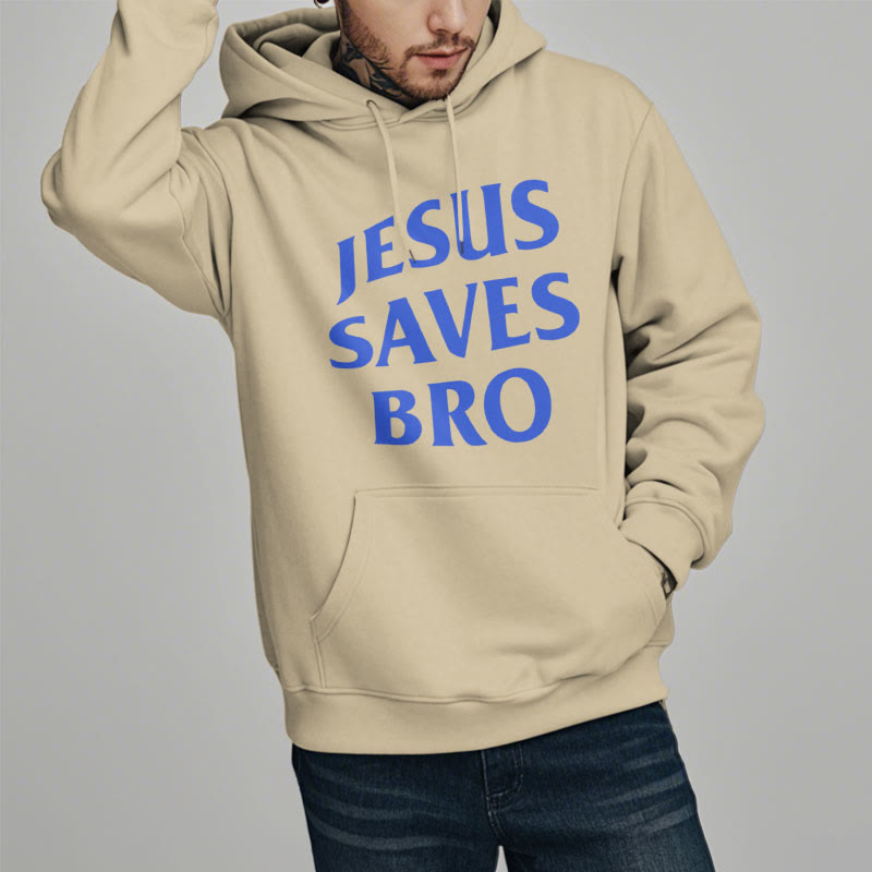 Christianartworkshop Kapuzenpullover aus Polyester mit Fleecefutter, Zitat-Stil „Jesus Saves Bro Proud Faith“