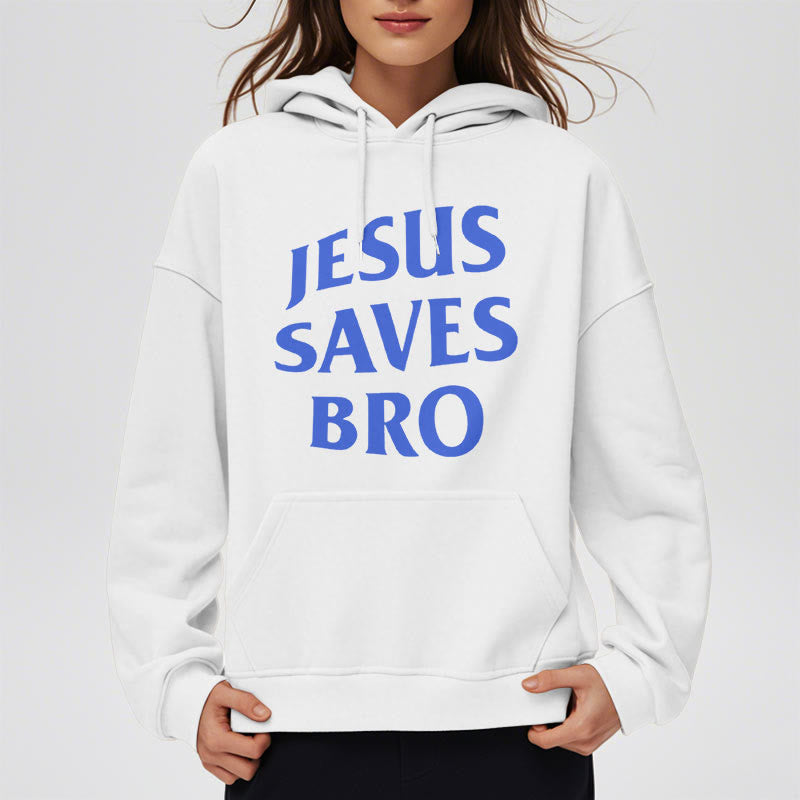 Christianartworkshop Kapuzenpullover aus Polyester mit Fleecefutter, Zitat-Stil „Jesus Saves Bro Proud Faith“