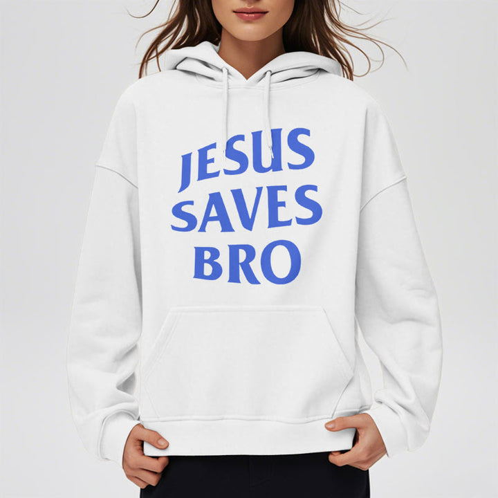 Christianartworkshop Kapuzenpullover aus Polyester mit Fleecefutter, Zitat-Stil „Jesus Saves Bro Proud Faith“