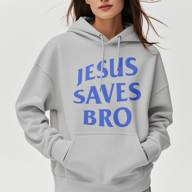 Christianartworkshop Kapuzenpullover aus Polyester mit Fleecefutter, Zitat-Stil „Jesus Saves Bro Proud Faith“ - image 4