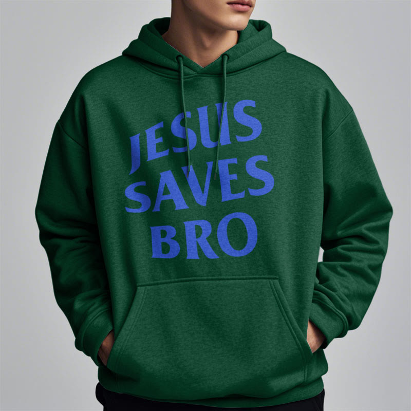 Christianartworkshop Kapuzenpullover aus Polyester mit Fleecefutter, Zitat-Stil „Jesus Saves Bro Proud Faith“