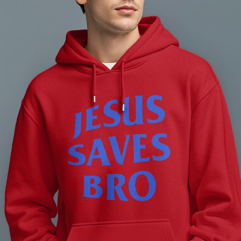 Christianartworkshop Kapuzenpullover aus Polyester mit Fleecefutter, Zitat-Stil „Jesus Saves Bro Proud Faith“