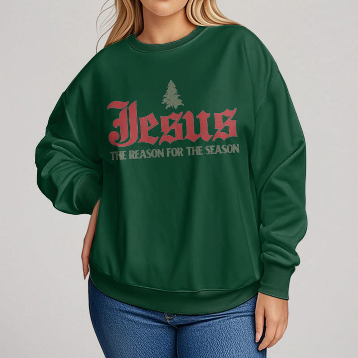 Christianartworkshop Zitat-Stil Jesus, der Grund für die Jahreszeit, Polyester-Sweatshirt mit Fleecefutter