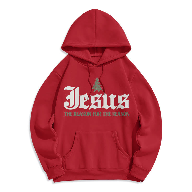 Christianartworkshop Zitat-Stil Jesus, der Grund für die Jahreszeit, Polyester-Kapuzenpullover mit Fleecefutter - Rot - 2XL - image 18