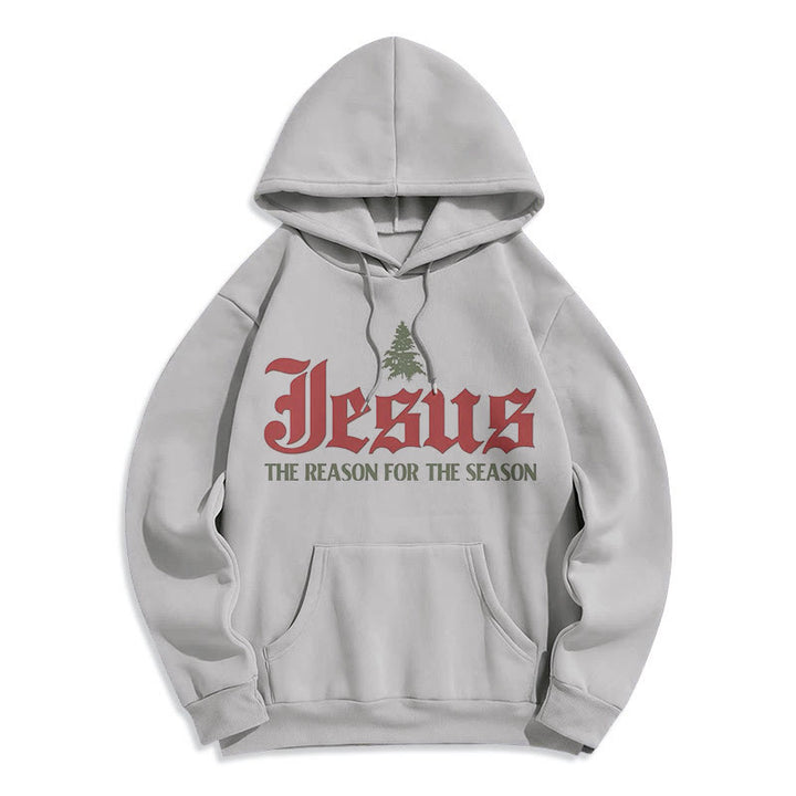 Christianartworkshop Zitatstil Jesus Der Grund für die Jahreszeit Fleecegefütterter Polyester-Hoodie - Grau - 2XL - image 15