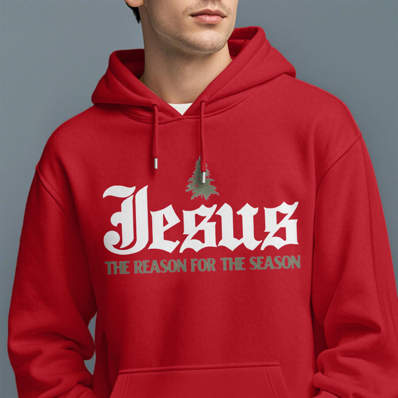 Christianartworkshop Zitatstil Jesus Der Grund für die Jahreszeit Fleecegefütterter Polyester-Hoodie - image 18