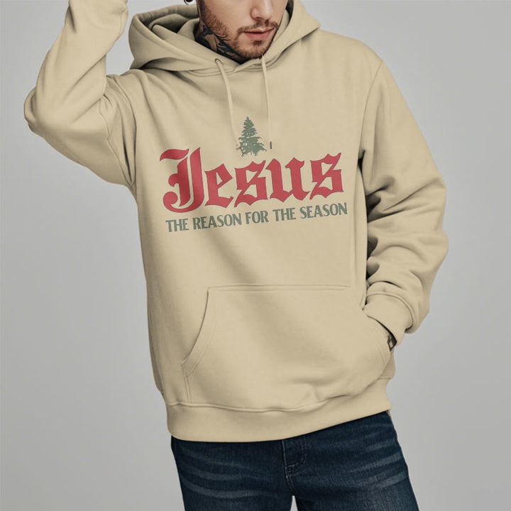 Christianartworkshop Zitatstil Jesus Der Grund für die Jahreszeit Fleecegefütterter Polyester-Hoodie - image 8