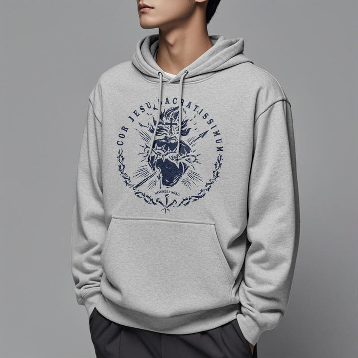 Christianartworkshop Kapuzenpullover im klassischen Stil mit dem Heiligen Herzen Jesu, gefüttert mit Fleece, Polyester