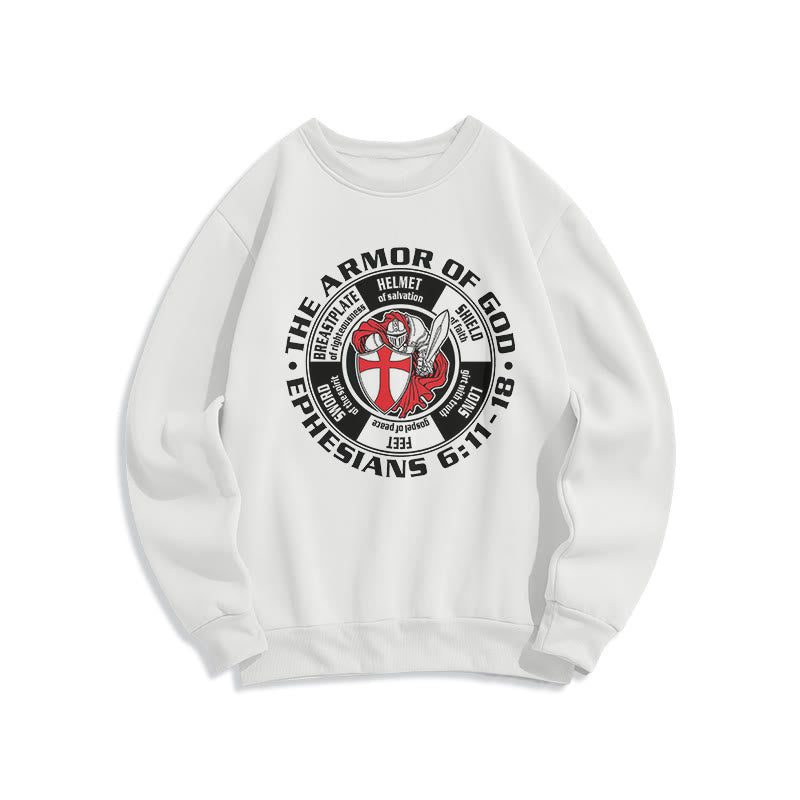 Christianartworkshop Modernes, farbiges Sweatshirt im Kreuzritter-Rüstungsstil, gefüttert mit Polyester - Weiß - 2XL - image 8
