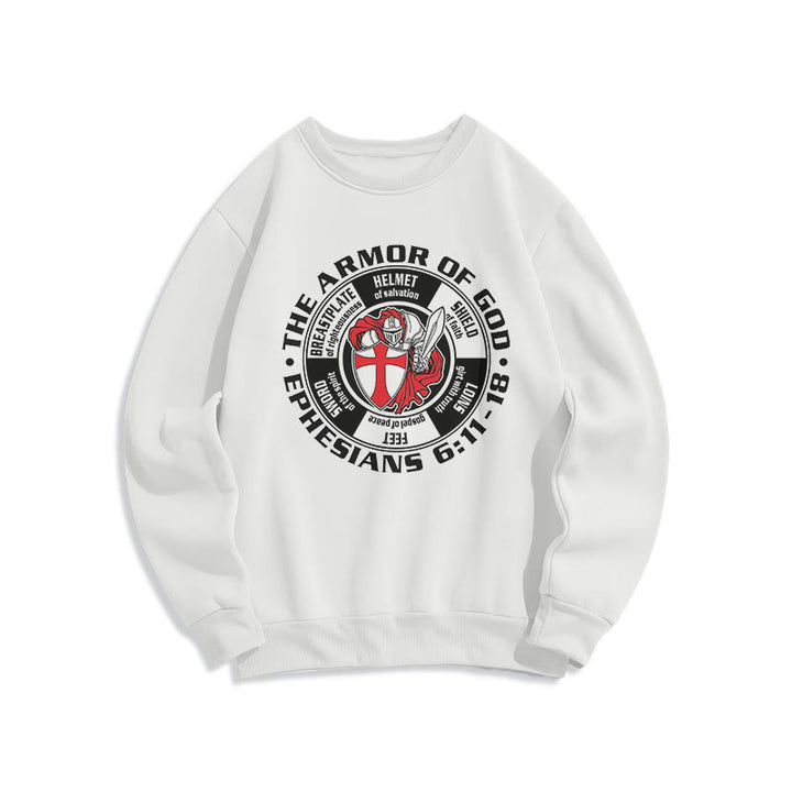 Christianartworkshop Modernes, farbiges Sweatshirt im Kreuzritter-Rüstungsstil, gefüttert mit Polyester - Weiß - 2XL - image 8