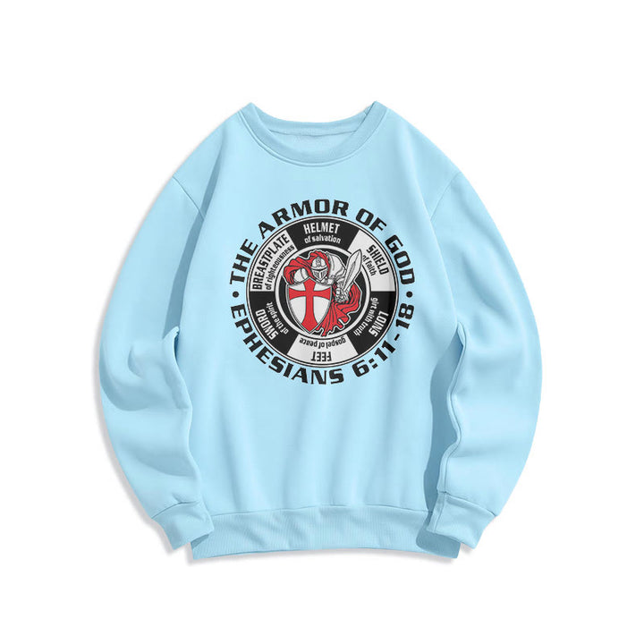 Christianartworkshop Moderner, farbiger Stil, Kreuzritterrüstung Gottes, Polyester-Sweatshirt mit Fleecefutter