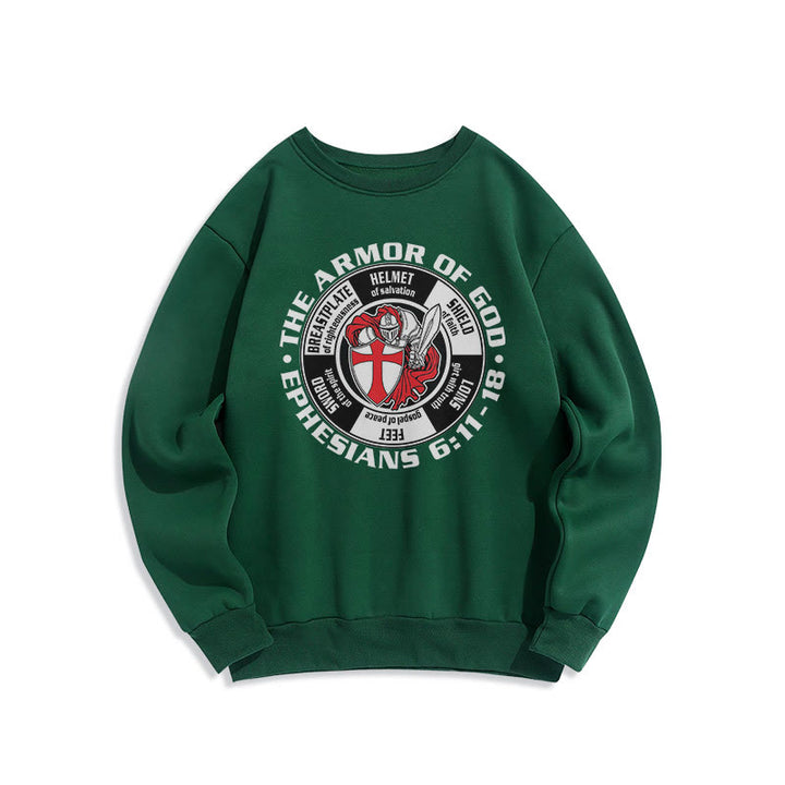 Christianartworkshop Moderner, farbiger Stil, Kreuzritterrüstung Gottes, Polyester-Sweatshirt mit Fleecefutter - Grün - 2XL - image 14