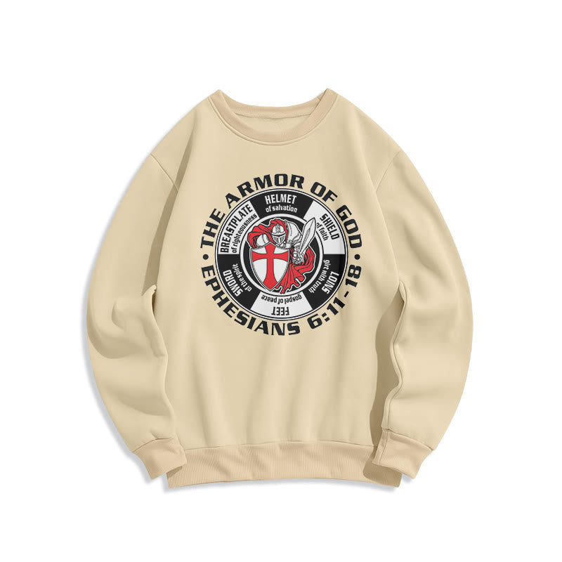 Christianartworkshop Moderner, farbiger Stil, Kreuzritterrüstung Gottes, Polyester-Sweatshirt mit Fleecefutter