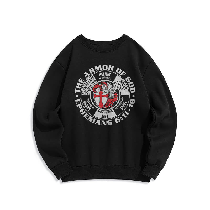Christianartworkshop Modernes, farbiges Sweatshirt im Kreuzritter-Rüstungsstil, gefüttert mit Polyester - Schwarz - 2XL - image 6