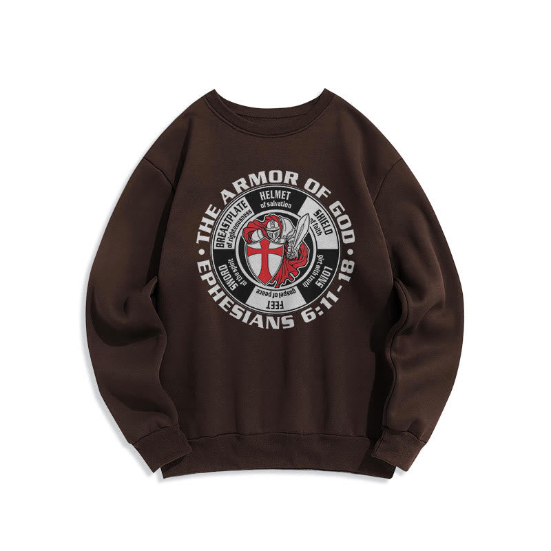 Christianartworkshop Moderner, farbiger Stil, Kreuzritterrüstung Gottes, Polyester-Sweatshirt mit Fleecefutter - Braun - 2XL - image 12