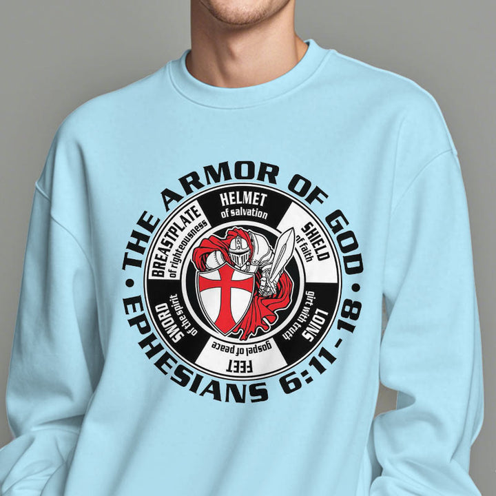Christianartworkshop Moderner, farbiger Stil, Kreuzritterrüstung Gottes, Polyester-Sweatshirt mit Fleecefutter