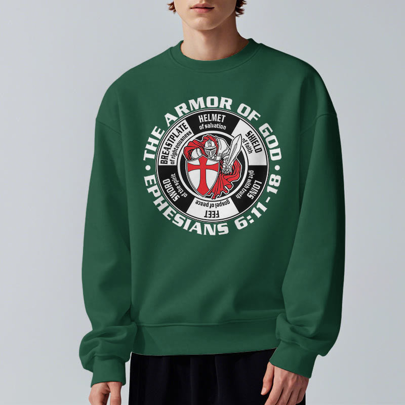 Christianartworkshop Moderner, farbiger Stil, Kreuzritterrüstung Gottes, Polyester-Sweatshirt mit Fleecefutter