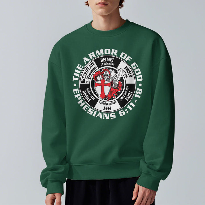 Christianartworkshop Moderner, farbiger Stil, Kreuzritterrüstung Gottes, Polyester-Sweatshirt mit Fleecefutter