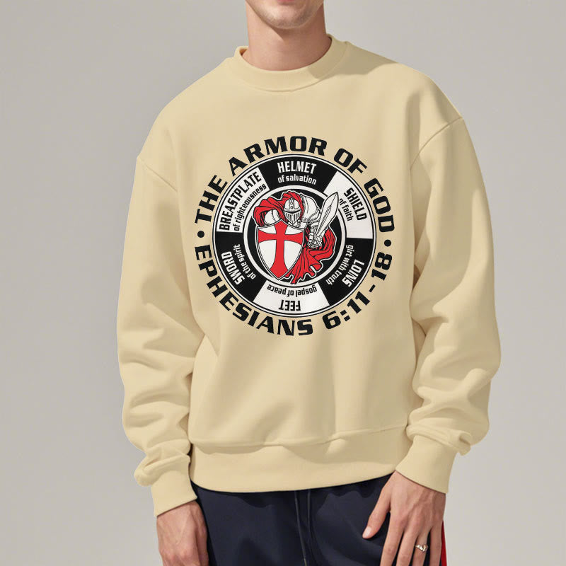 Christianartworkshop Moderner, farbiger Stil, Kreuzritterrüstung Gottes, Polyester-Sweatshirt mit Fleecefutter