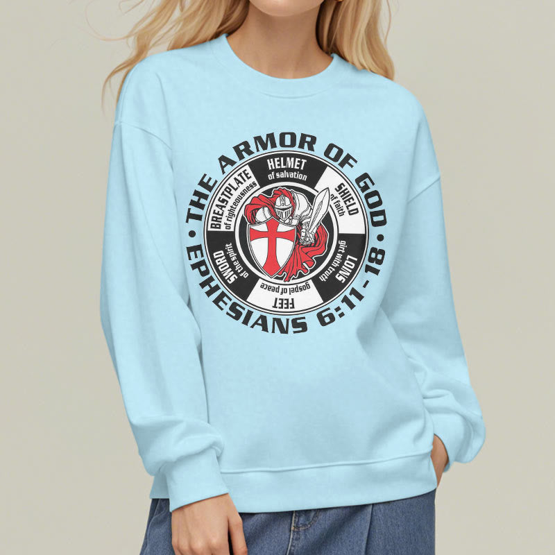 Christianartworkshop Moderner, farbiger Stil, Kreuzritterrüstung Gottes, Polyester-Sweatshirt mit Fleecefutter