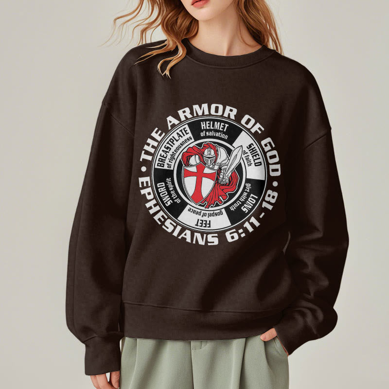 Christianartworkshop Moderner, farbiger Stil, Kreuzritterrüstung Gottes, Polyester-Sweatshirt mit Fleecefutter