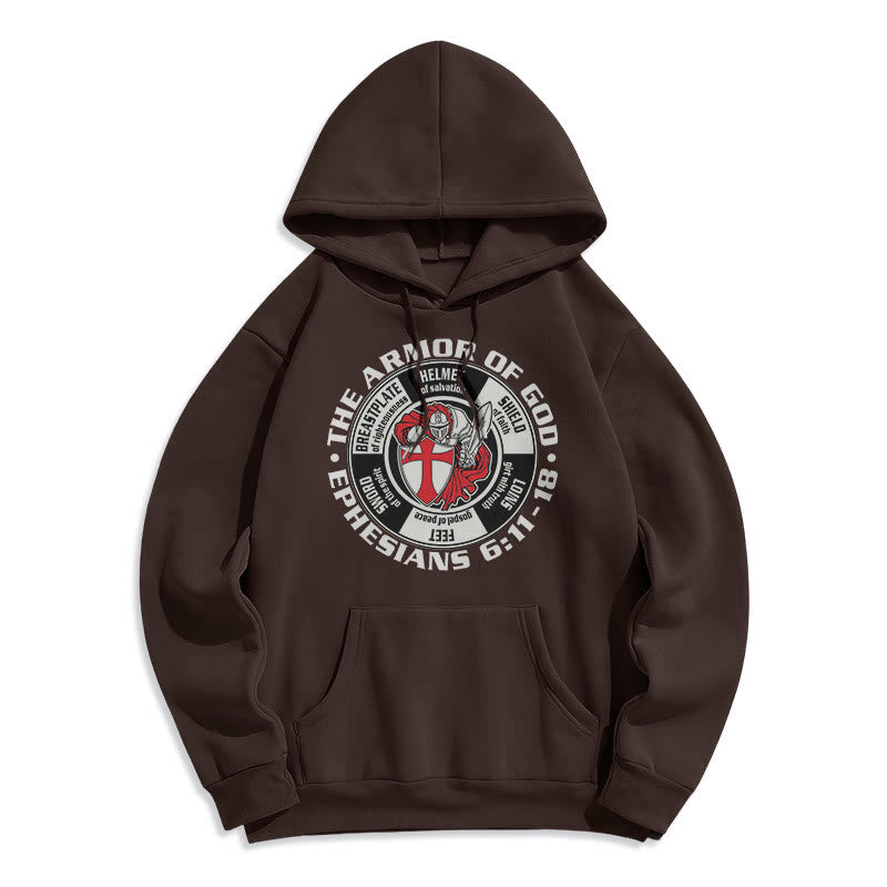 Christianartworkshop Moderner farbiger Hoodie im Kreuzritter-Rüstungsstil, gefüttert mit Polyester, Fleece-Futter - Braun - 2XL - image 9