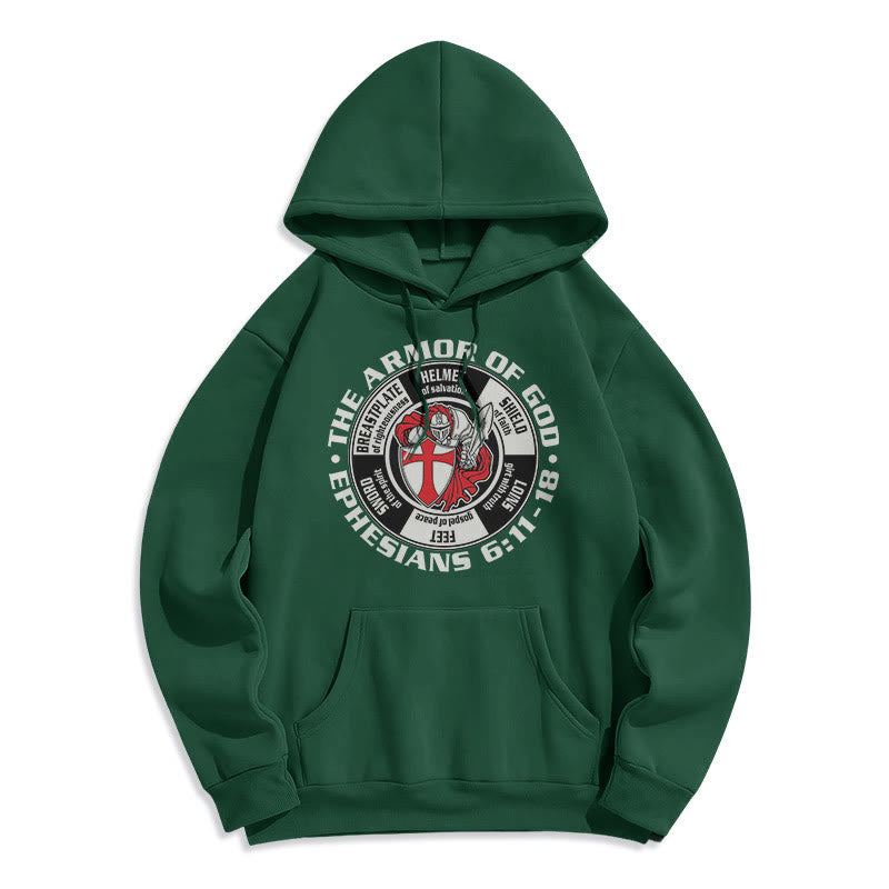 Christianartworkshop Moderner farbiger Hoodie im Kreuzritter-Rüstungsstil, gefüttert mit Polyester, Fleece-Futter - Grün - 2XL - image 11