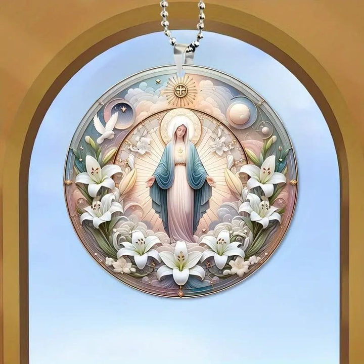 Christianartworkshop Klassischer farbiger Stil, göttliche Gelassenheit, Maria, Weihnachts-Hängeornamente - image 1