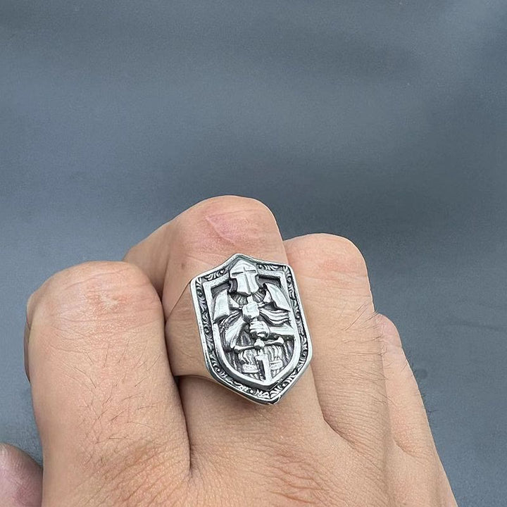 Christianartworkshop Klassischer Kreuzzugsschild-Ring zum Schutz der Kreuzzüge - image 7