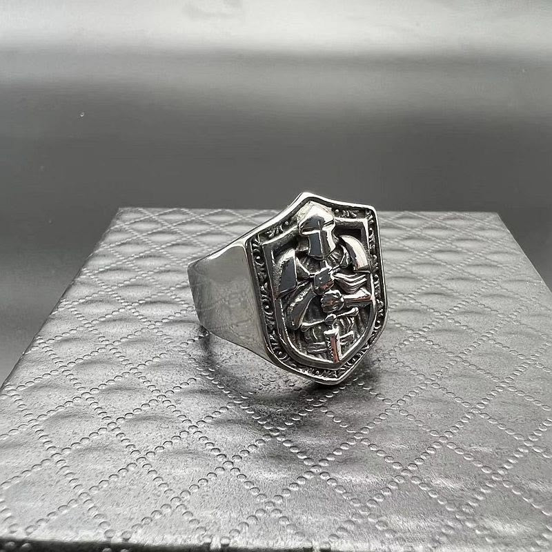 Christianartworkshop Klassischer Kreuzzugsschild-Ring zum Schutz der Kreuzzüge - image 5