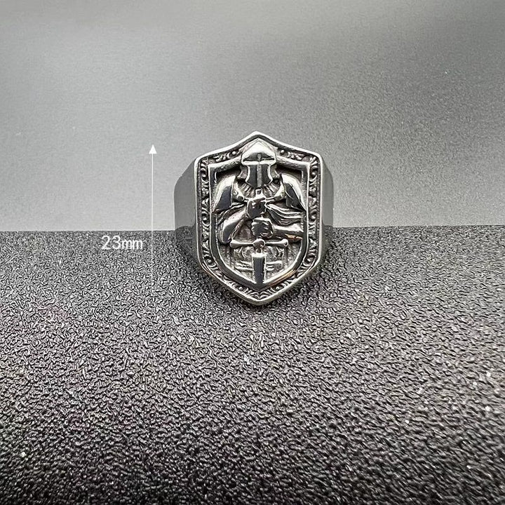 Christianartworkshop Klassischer Kreuzzugsschild-Ring zum Schutz der Kreuzzüge - image 3