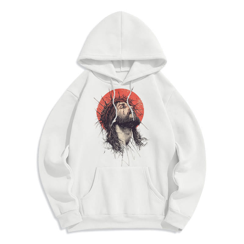 Christianartworkshop Klassischer farbiger Hoodie mit Jesus-Dornenkrone, gefüttert mit Polyester - image 0