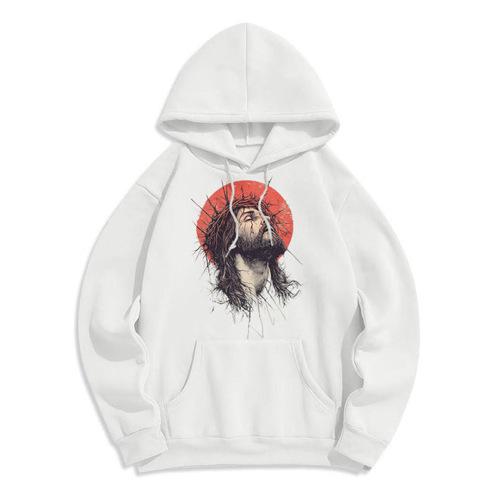 Christianartworkshop Klassischer farbiger Hoodie mit Jesus-Dornenkrone, gefüttert mit Polyester - image 0