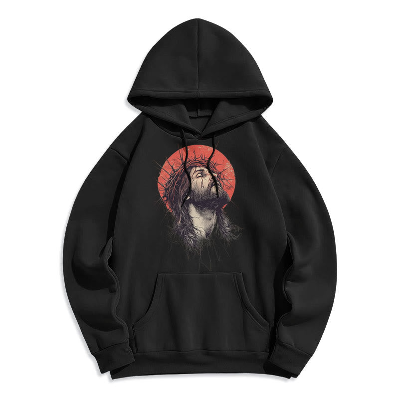 Christianartworkshop Klassischer farbiger Hoodie mit Jesus-Dornenkrone, gefüttert mit Polyester - image 5