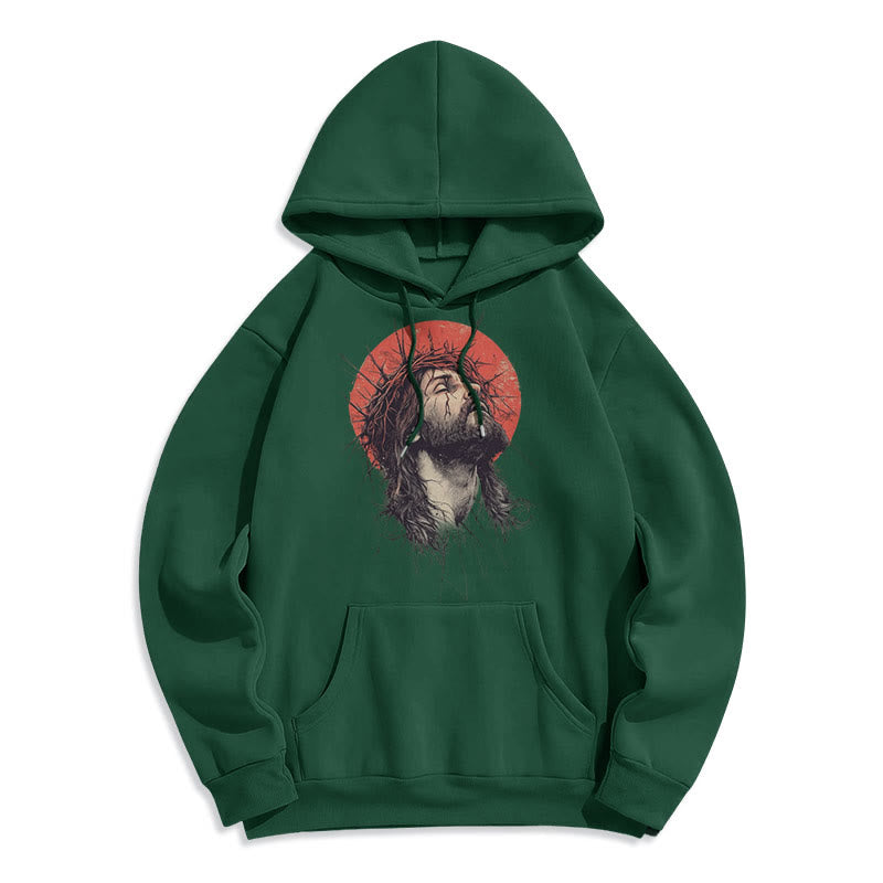 Christianartworkshop Klassischer farbiger Hoodie mit Jesus-Dornenkrone, gefüttert mit Polyester - image 11