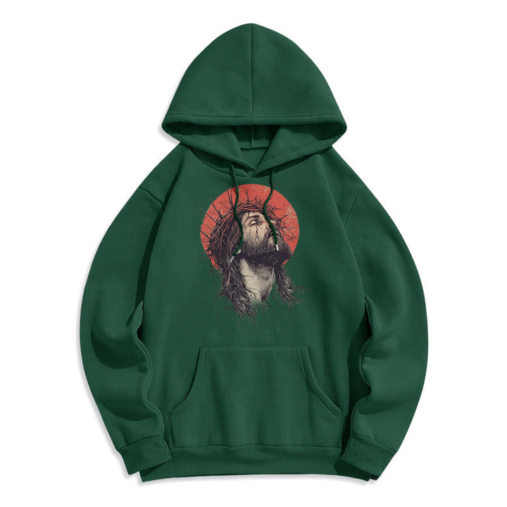 Christianartworkshop Klassischer farbiger Hoodie mit Jesus-Dornenkrone, gefüttert mit Polyester - image 11
