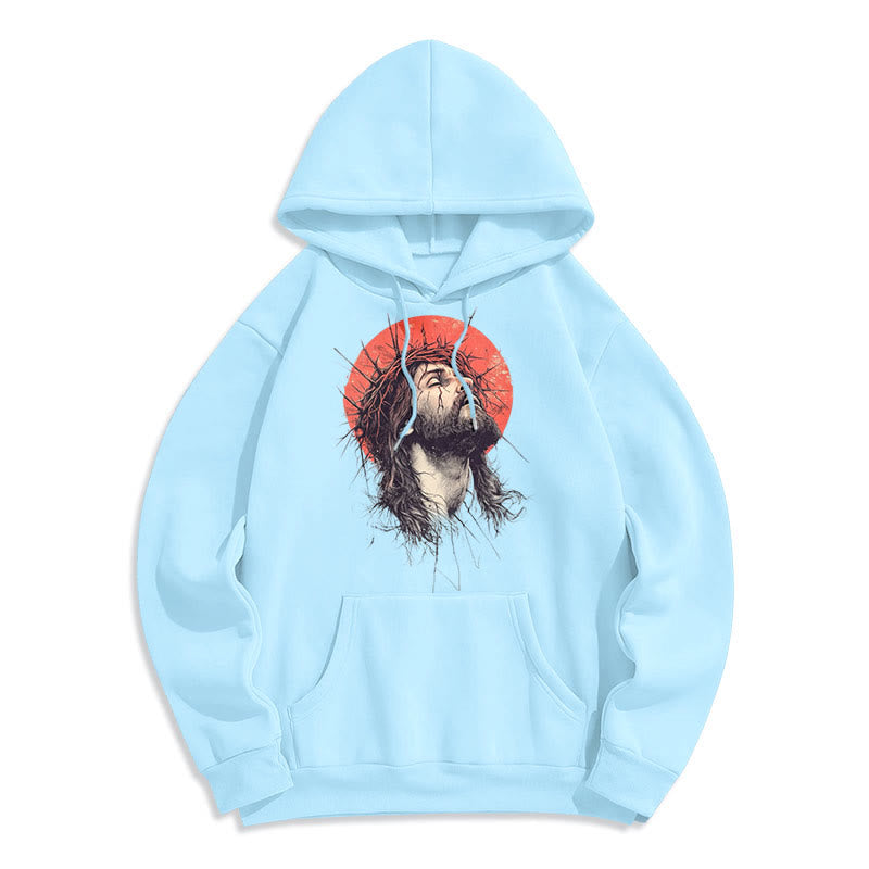 Christianartworkshop Klassischer farbiger Hoodie mit Jesus-Dornenkrone, gefüttert mit Polyester - image 13