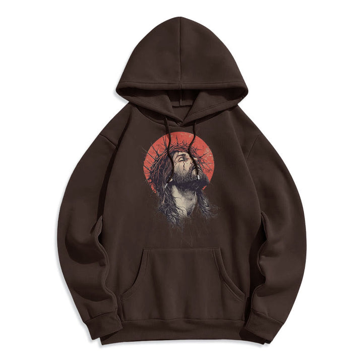 Christianartworkshop Klassischer farbiger Hoodie mit Jesus-Dornenkrone, gefüttert mit Polyester - image 9