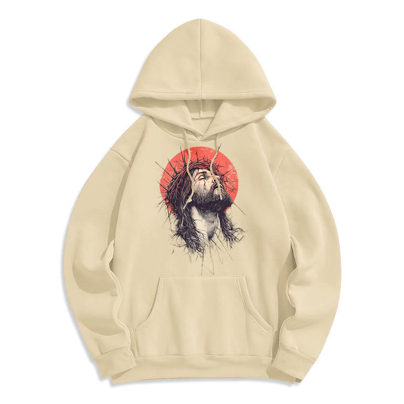 Christianartworkshop Klassischer farbiger Hoodie mit Jesus-Dornenkrone, gefüttert mit Polyester - image 7