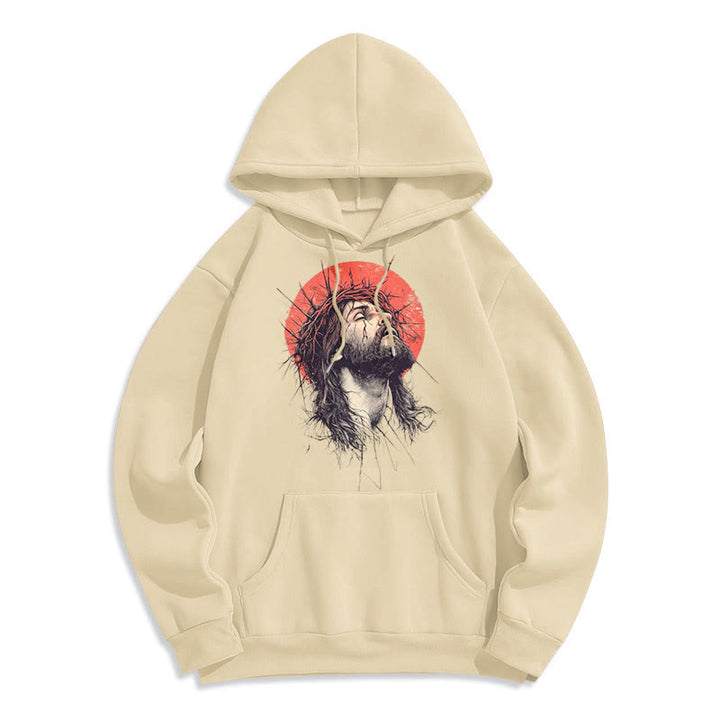 Christianartworkshop Klassischer farbiger Hoodie mit Jesus-Dornenkrone, gefüttert mit Polyester - image 7