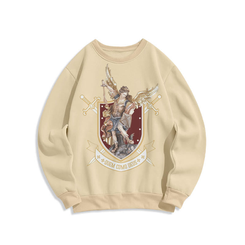 Christianartworkshop Klassisches Sweatshirt mit dem Heiligen Erzengel Michael, gefüttert mit Polyester, Fleece-Futter - image 9