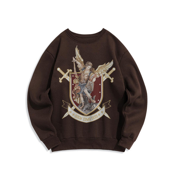 Christianartworkshop Sweatshirt im klassischen Stil mit Fleecefutter aus Polyester für den Erzengel Michael
