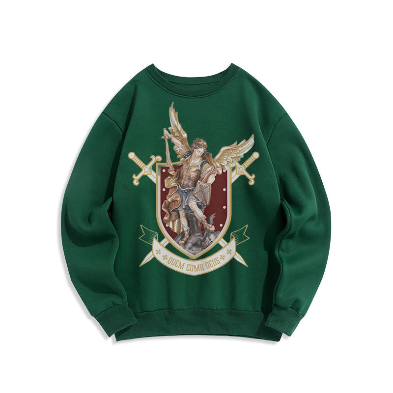 Christianartworkshop Klassisches Sweatshirt mit dem Heiligen Erzengel Michael, gefüttert mit Polyester, Fleece-Futter - image 0