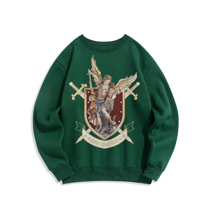 Christianartworkshop Klassisches Sweatshirt mit dem Heiligen Erzengel Michael, gefüttert mit Polyester, Fleece-Futter - image 0