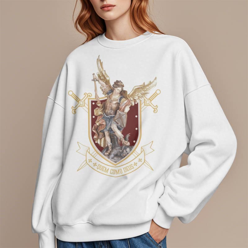 Christianartworkshop Klassisches Sweatshirt mit dem Heiligen Erzengel Michael, gefüttert mit Polyester, Fleece-Futter - image 8
